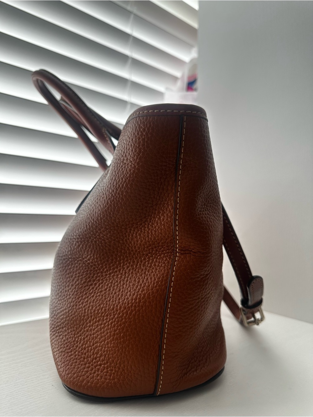 Dooney & Bourke Pebbled Leather Satchel in Cognac - Picture 6 of 11